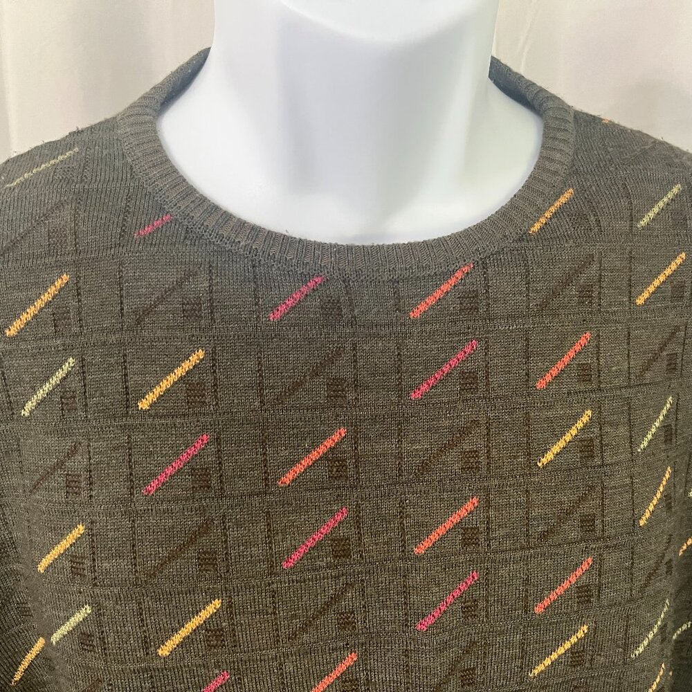 St. Croix Men’s Vintage Wool Blend Sweater Green Multicolor M 🍀🧶